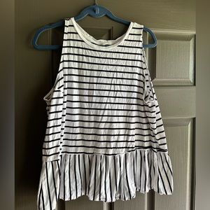 Old Navy Black and White Striped Tank Top